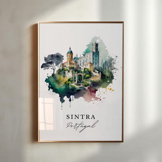 Sintra Portugal Travel Poster, Custom Text Personalised