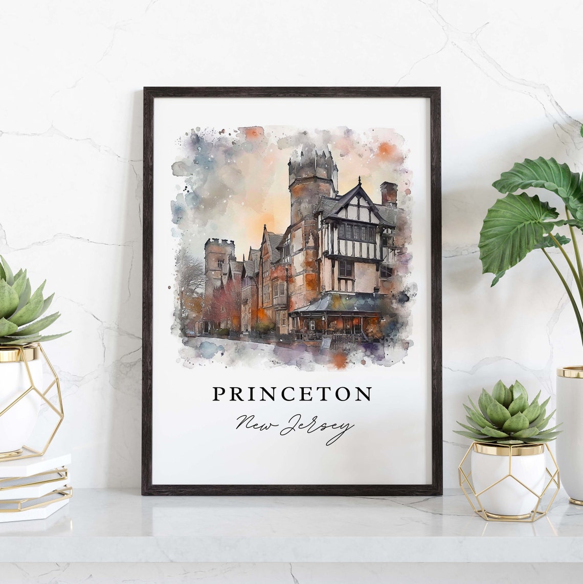 Princeton NJ Art Print, Custom Text Wall Decor - Image 3