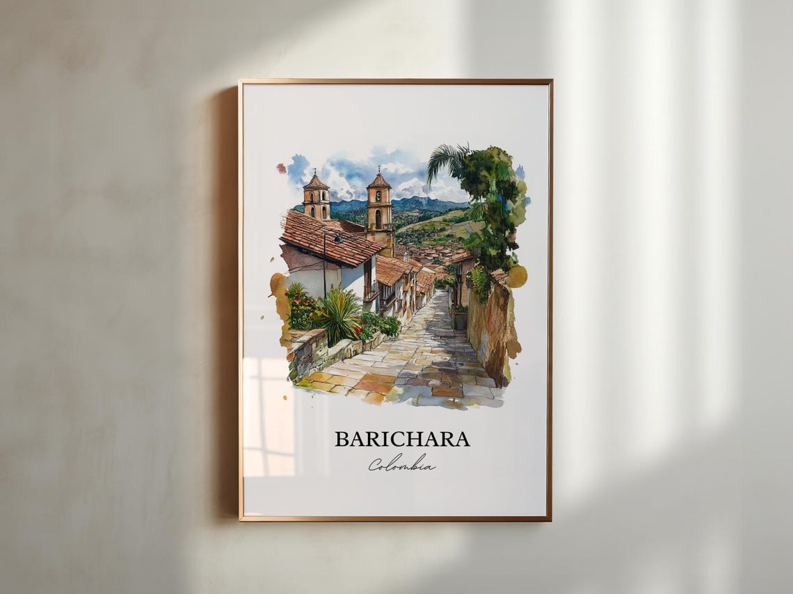 Barichara Wall Art Colombia Print Watercolor Gift Travel Poster Housewarming - Image 5