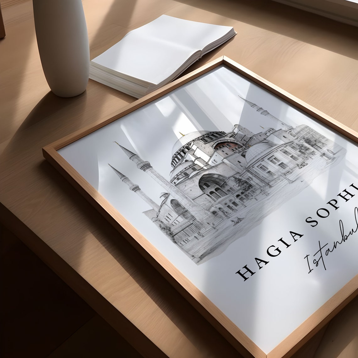 Hagia Sophia Pencil Sketch Travel Poster, Istanbul - Image 6