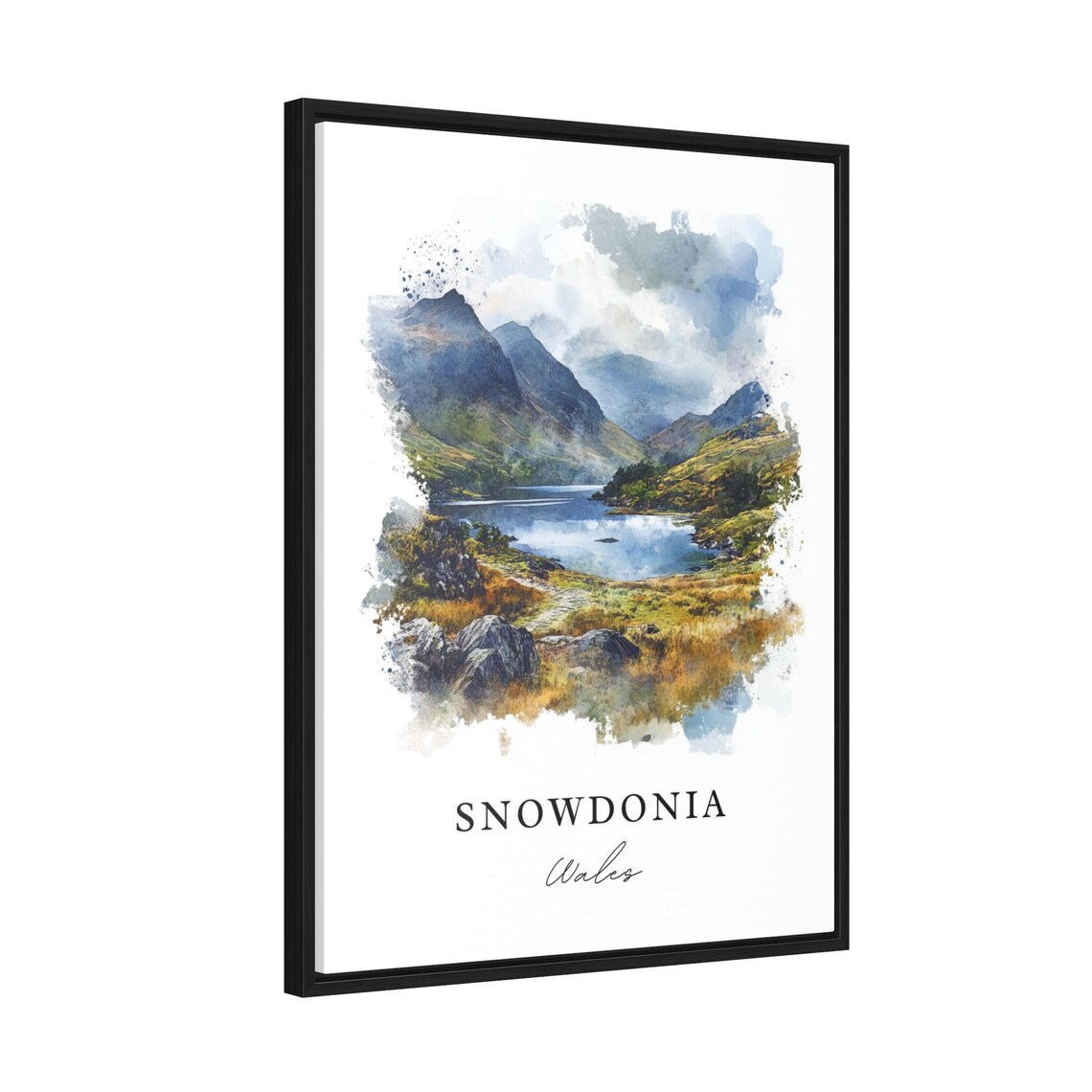 Snowdonia Wales Mountain Lake Watercolor National Park Poster - Image 2