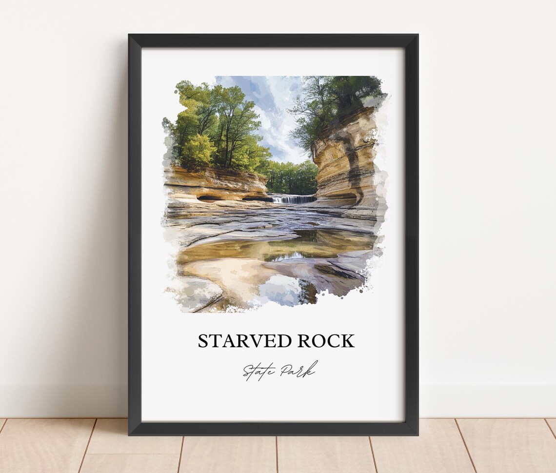 Starved Rock State Park Travel Poster, Illinois - Image 2