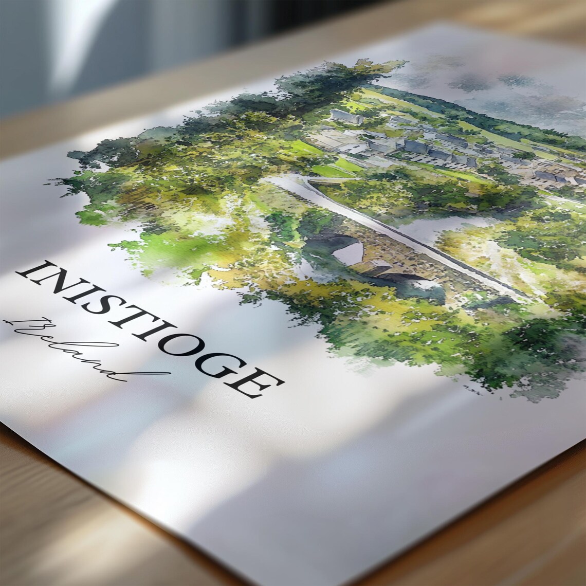 Inistioge Ireland Watercolor Village River Bridge Scenic View Poster - Image 6