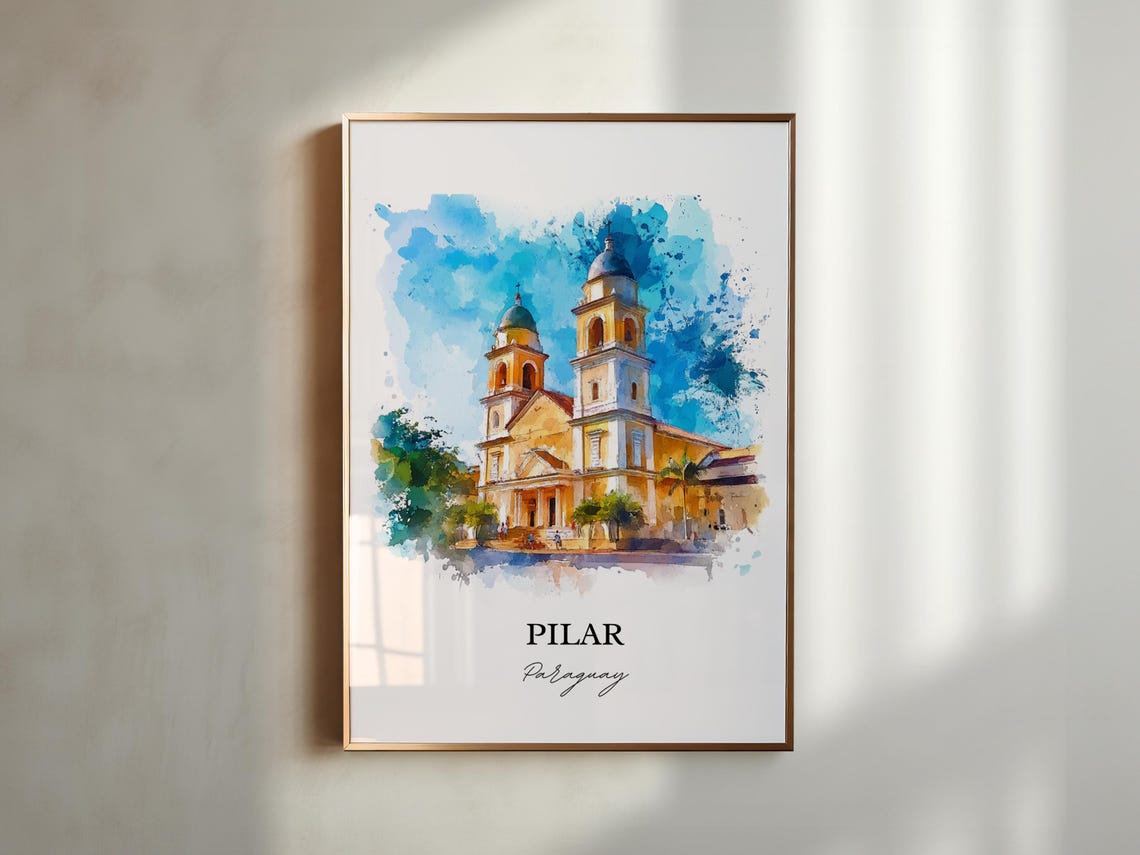 Pilar Paraguay Wall Art Paraguayan Print Watercolor Gift Travel Poster Housewarming - Image 6