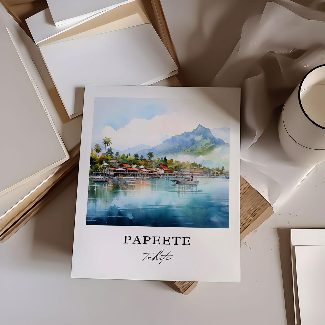 Papeete French Polynesia Travel Poster, Tahiti - Image 6