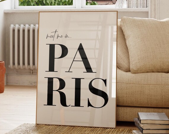 Paris Poster Paris Typography Wall Art Cute Travel Poster Trendy Dorm Decor Aesthetic Collage Apartment Prints