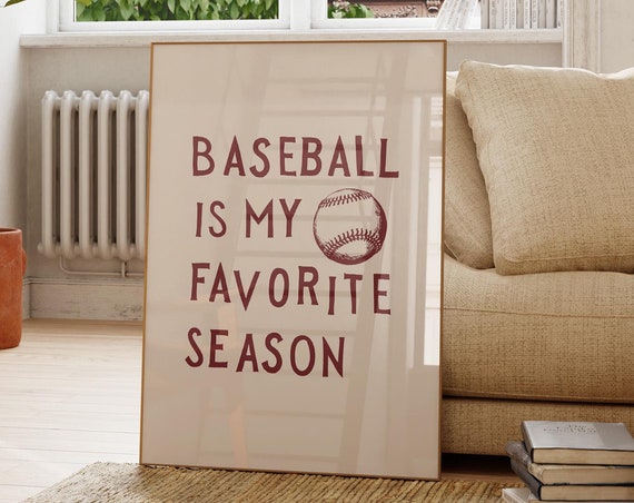 Baseball Wall Art Baseball Team Gift Father's Day Baseball Poster Baseball Mom Gift Teenage Girl Room Decor Fan Gift