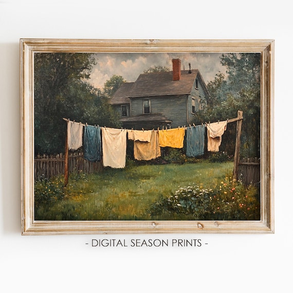 Laundry Room Wall Art, Vintage Farmhouse Decor