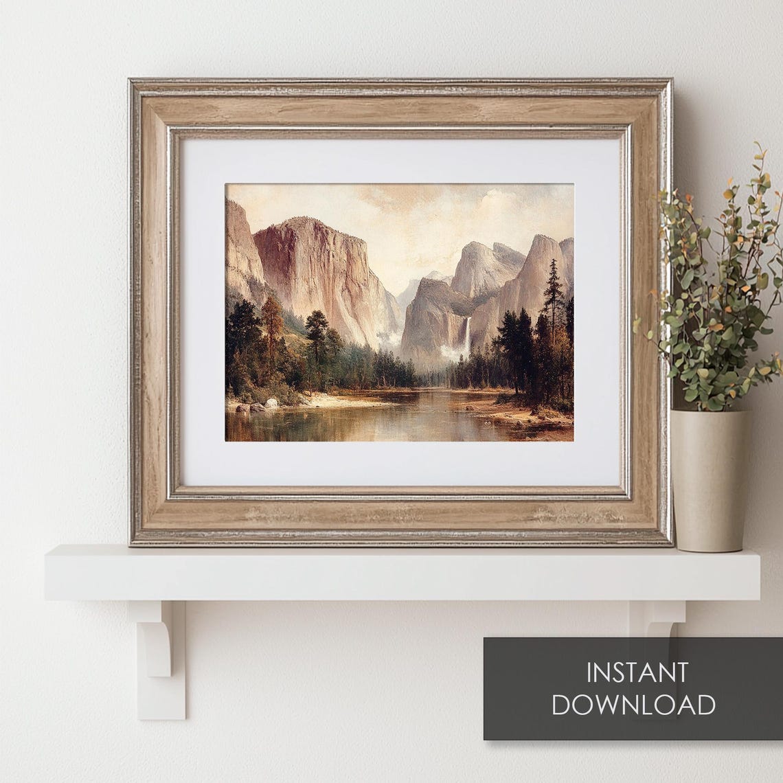 Yosemite Valley Granite Cliffs Waterfall Lake Autumn Vintage Poster - Image 6