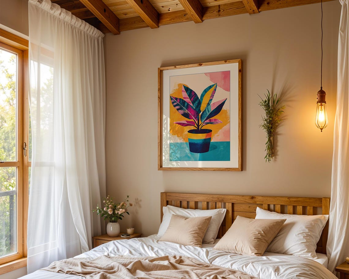 Houseplant Abstract Boho Botanical Wall Art Print - Image 4