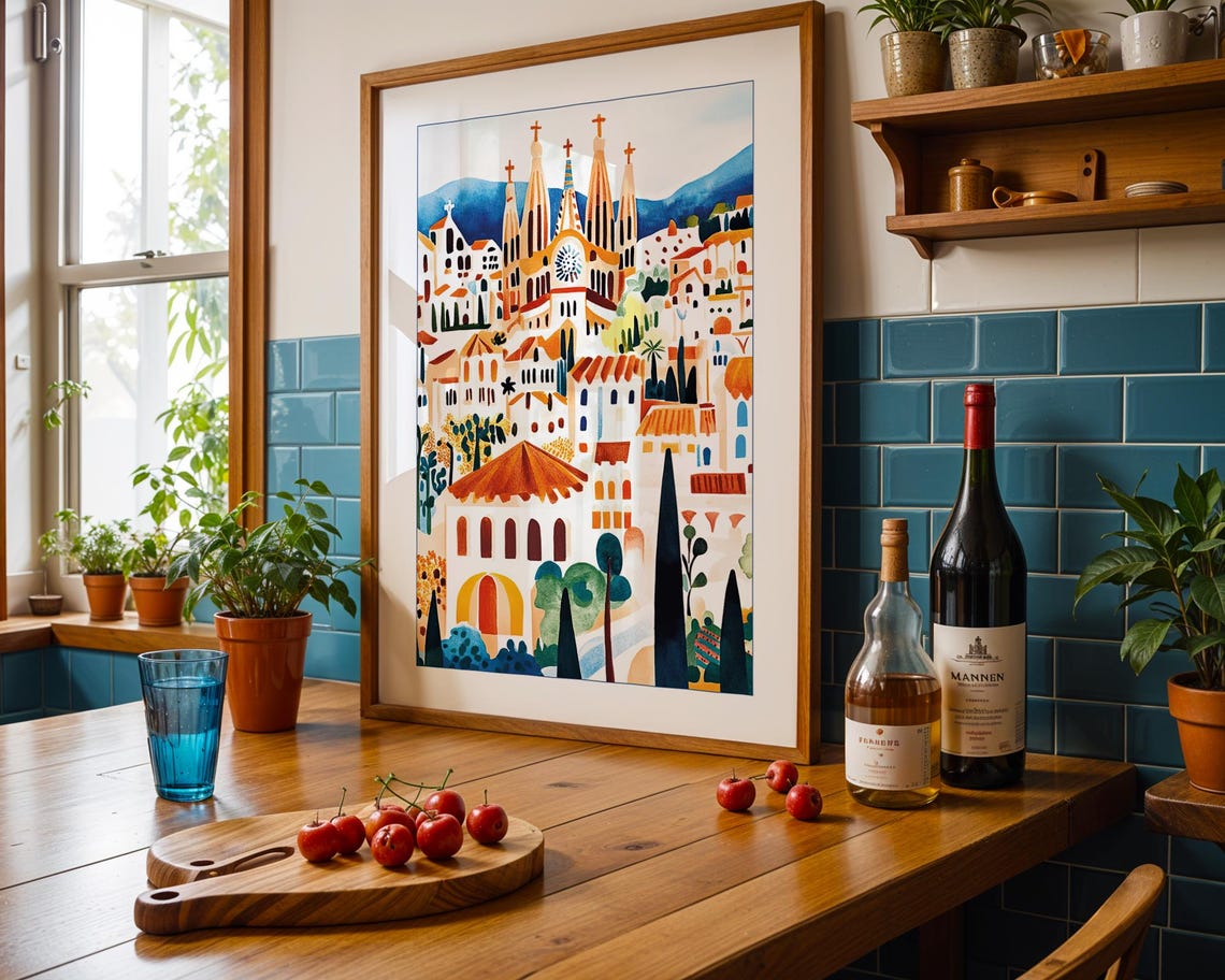 Sagrada Familia Illustration, Barcelona Travel Poster - Image 6