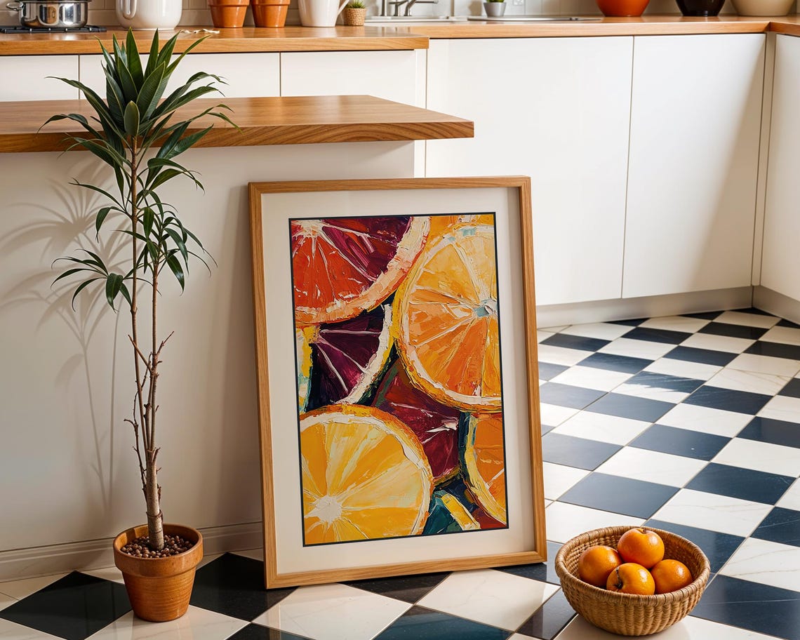Orange Slices Fruit Painting, Tropical Citrus Art - Image 2