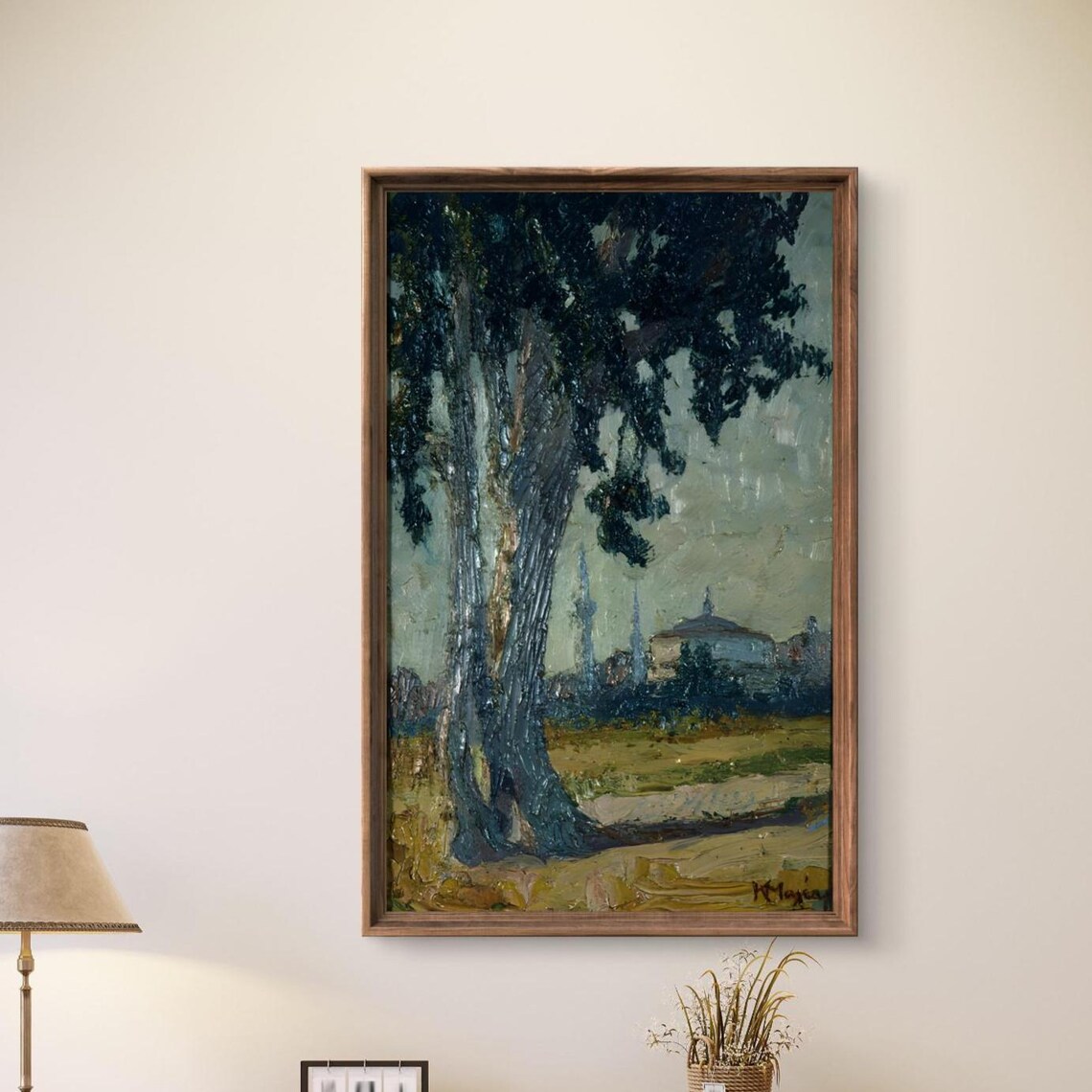 Tall Cypress Trees Minaret Horizon Ottoman Painting Art Poster