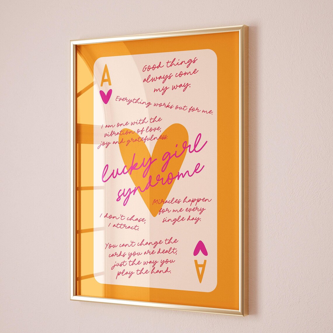 Lucky Girl Syndrome Ace Of Hearts Card Print