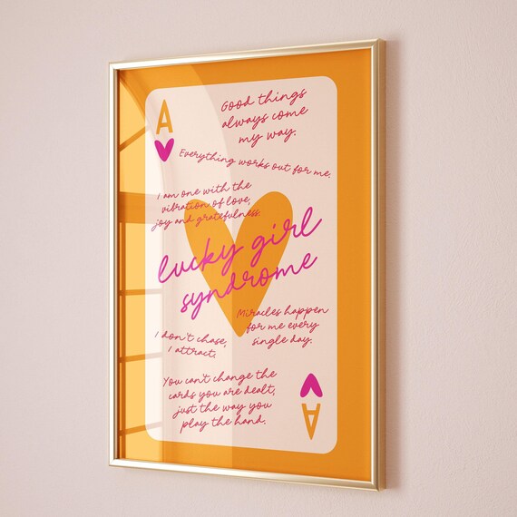 Lucky Girl Syndrome Ace Of Hearts Card Print