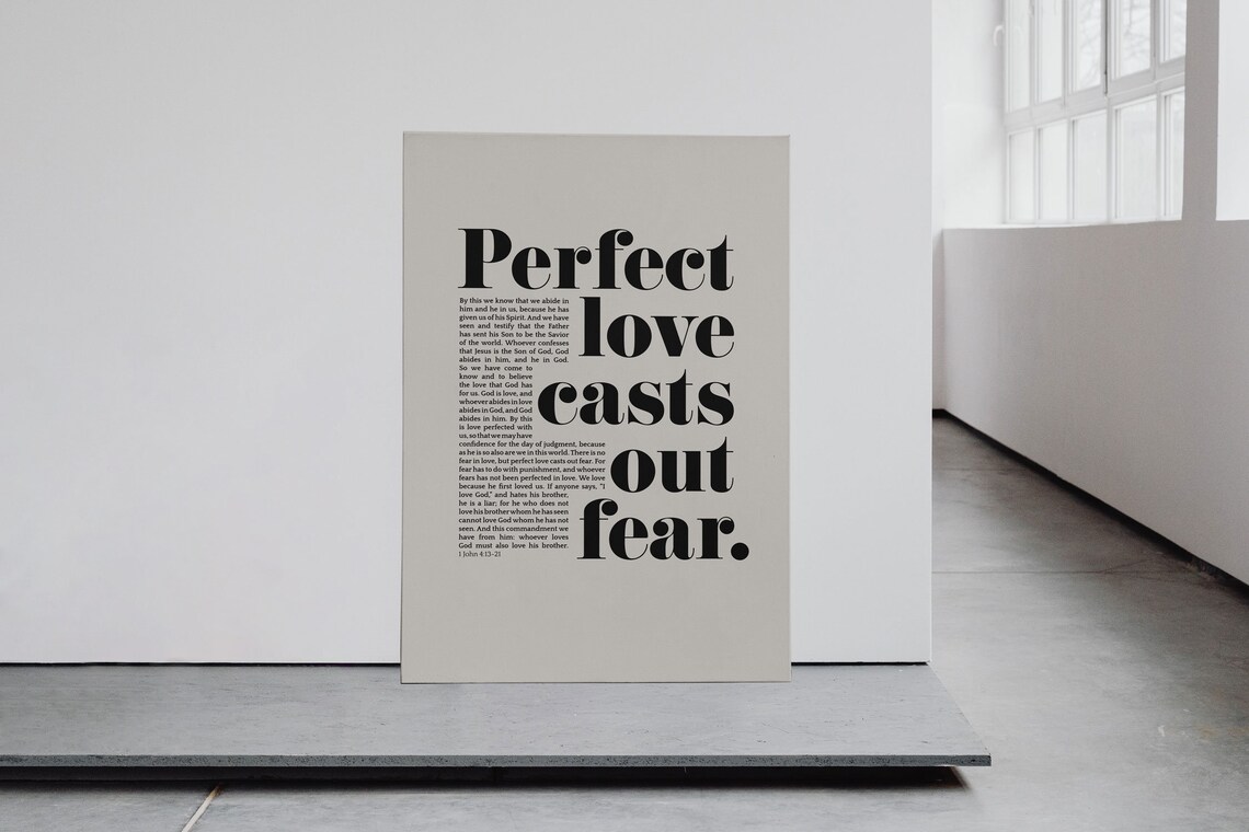 Perfect Love Casts Out Fear Christian Scripture Print - Image 3