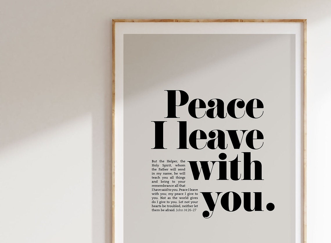 John 1427 Peace I Leave With You Bible Verse Wall Art Christian Art Modern Minimalist Scripture Typography Contemporary Design Gift Idea - Image 3
