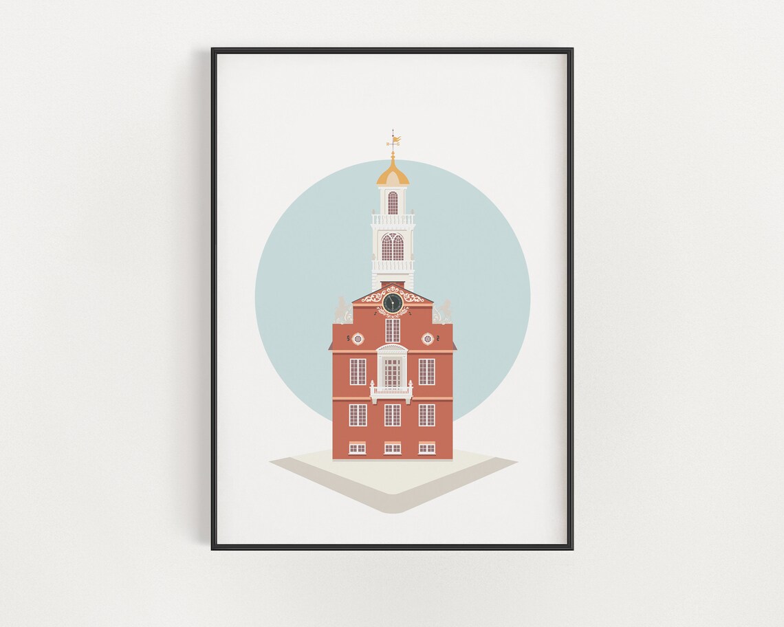 Boston Freedom Trail Poster, Historic Boston Architecture