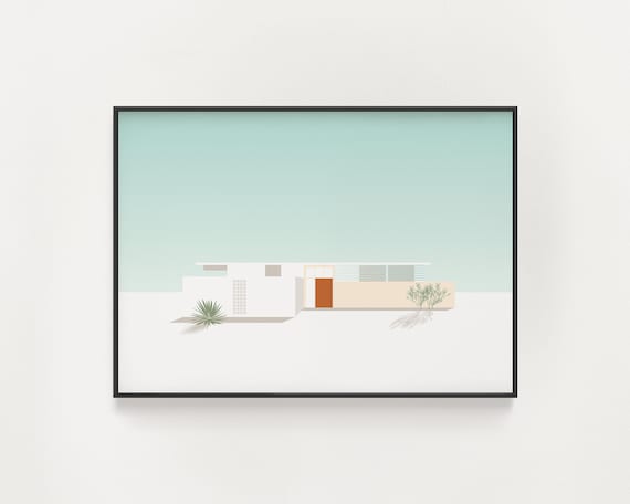 Palm Springs Minimalist House Poster, California Architecture