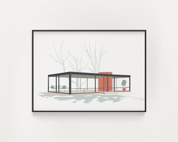 Mid-Century Modern Architecture, The Glass House Poster