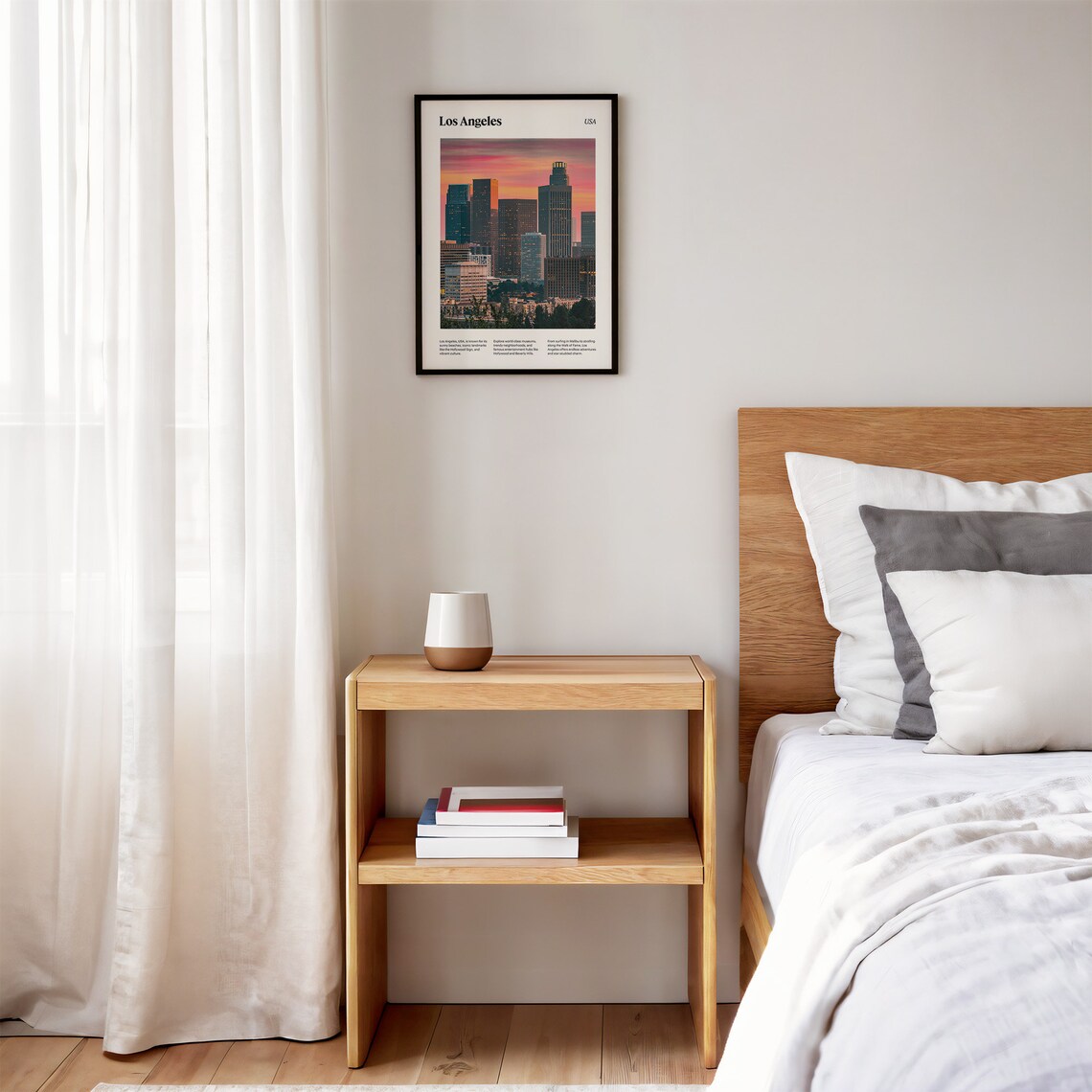 Los Angeles Vivid Downtown Sunset Skyline Cityscape Travel Poster - Image 3