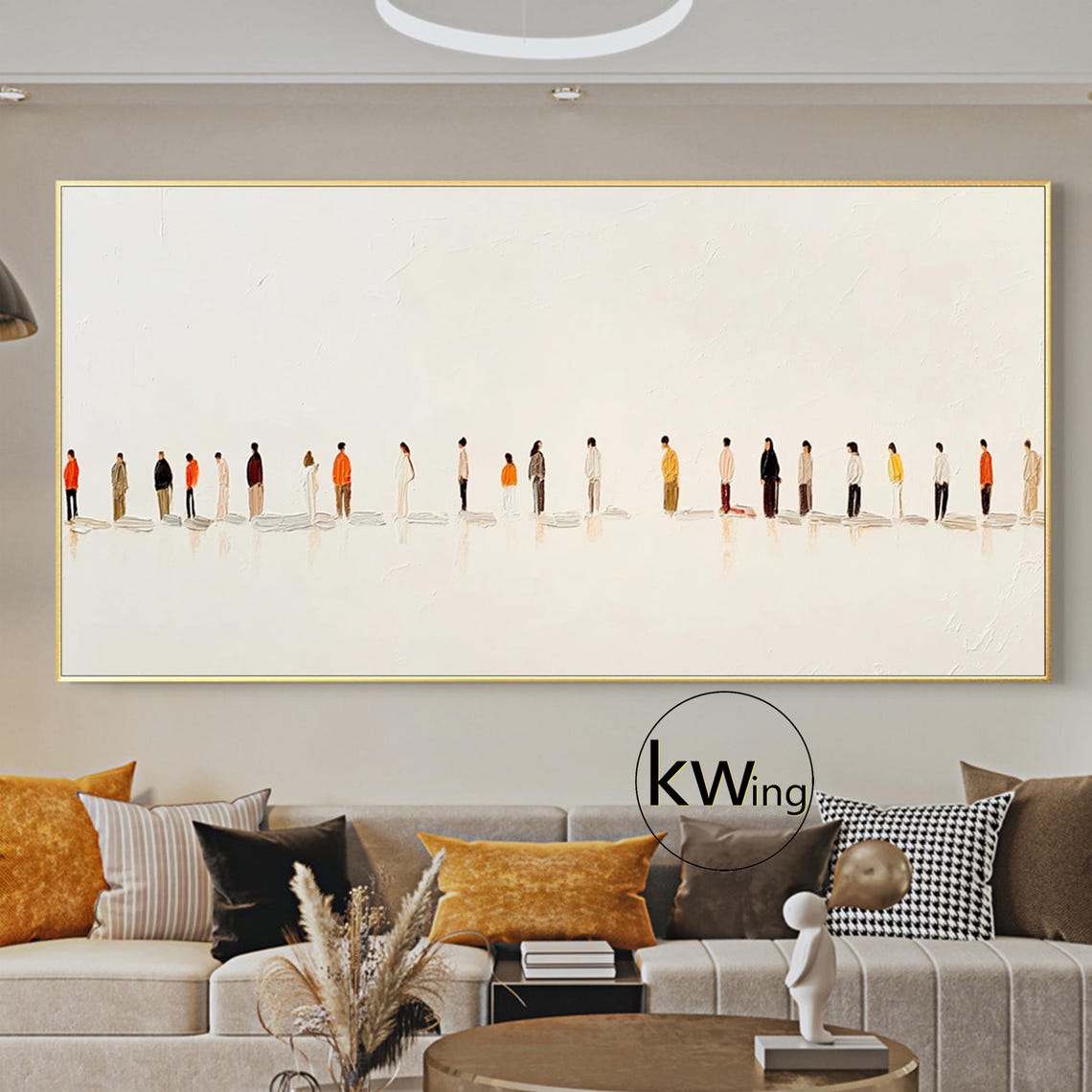 Minimalist Line of People Abstract Crowd Silhouettes Wall Art Poster - Image 4