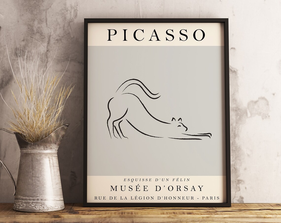 Picasso Cat Line Sketch Exhibition Poster Paris Musee dOrsay - Image 3