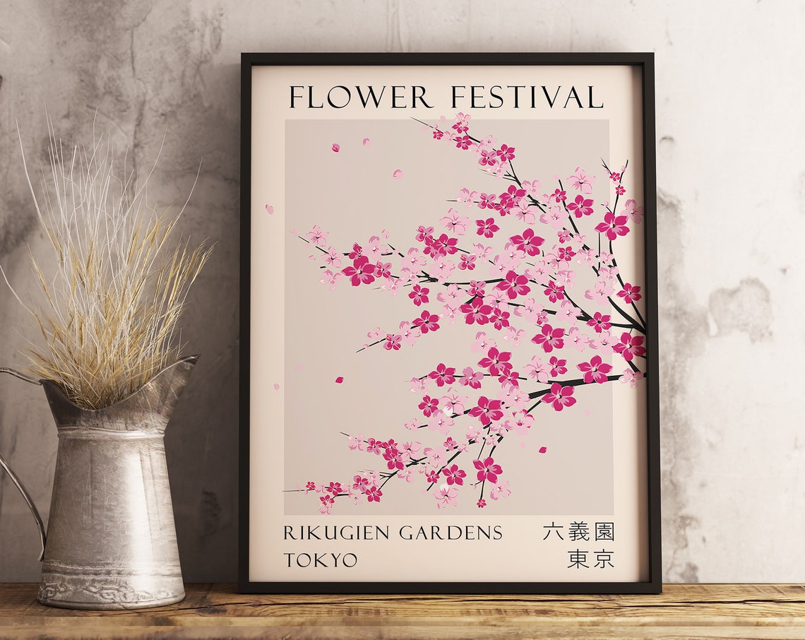 Flower Market Tokyo Japan Travel Poster - Image 3