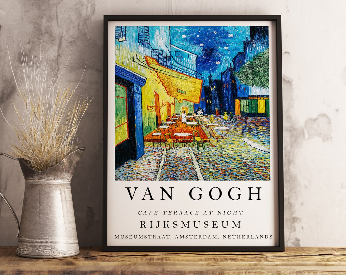 Van Gogh Cafe Terrace At Night Rijksmuseum Exhibition Style Poster - Image 3