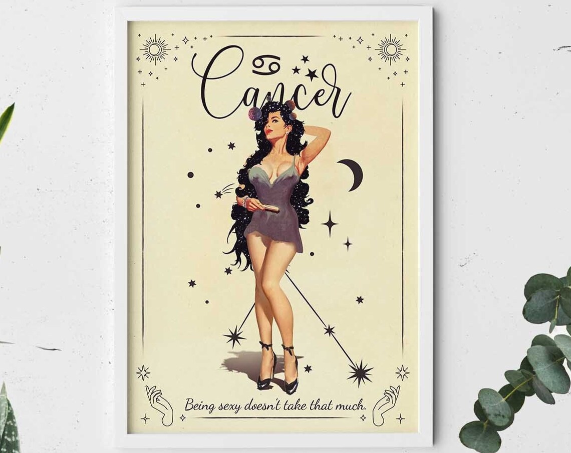 Cancer Zodiac Print, Astrology Sign Art