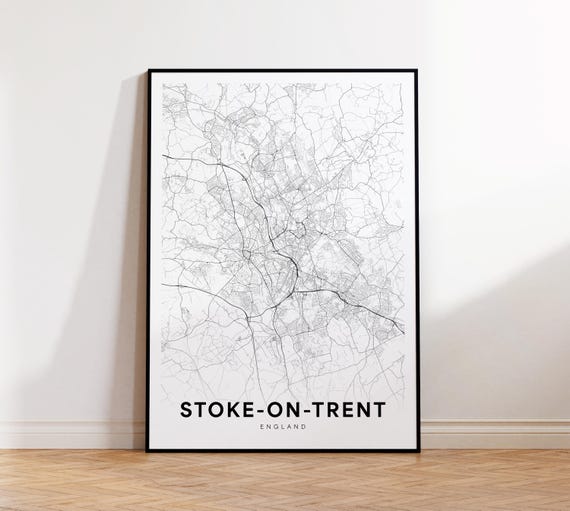 Stokeontrent City Map Stoke On Trent Print Poster Decor Instant
