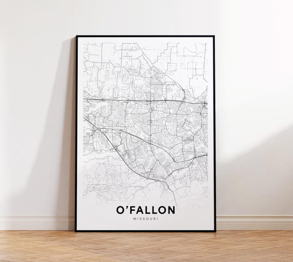 Ofallon City Map Print Street Poster Missouri Art Road Wall Living Room Decor