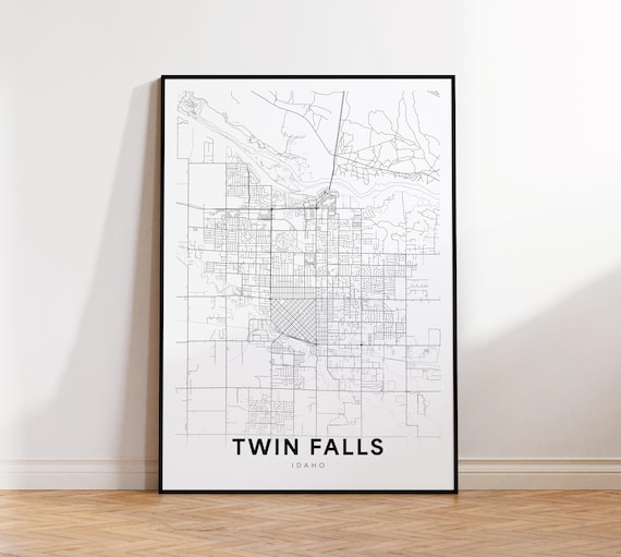 Twin Falls Idaho Magic Valley Street Map Minimalist Line Art Print