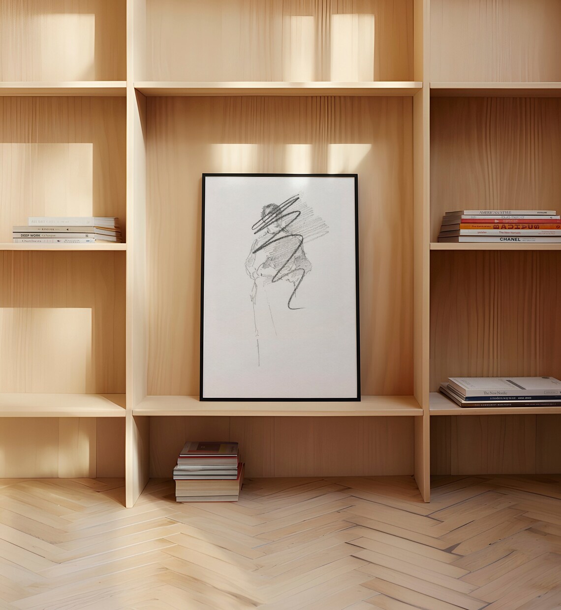 Vintage Abstract Sketch Minimalist Line Drawing Art - Image 3