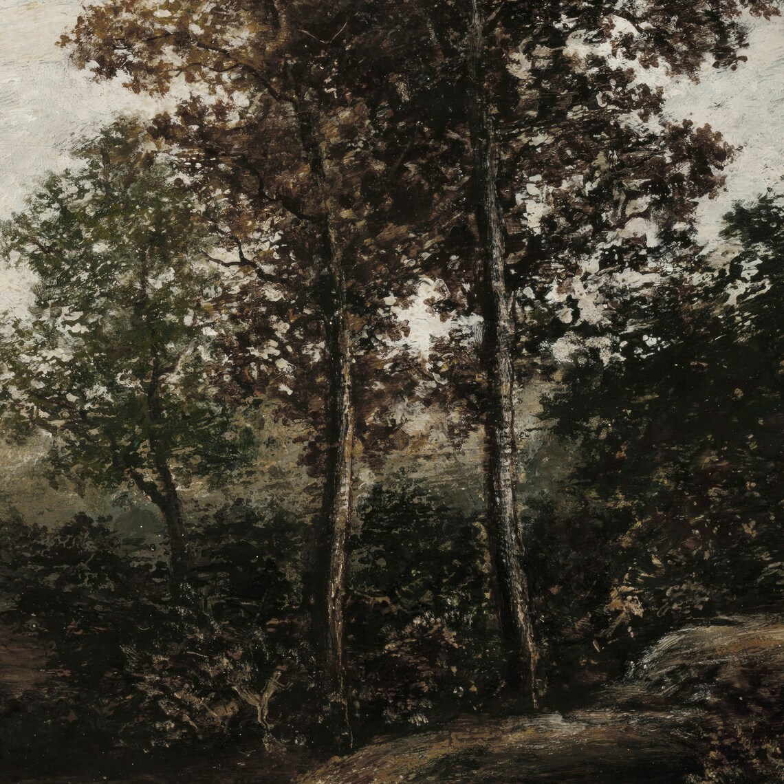 Vintage Moody Rustic Landscape, Forest Oil Art Print - Image 4