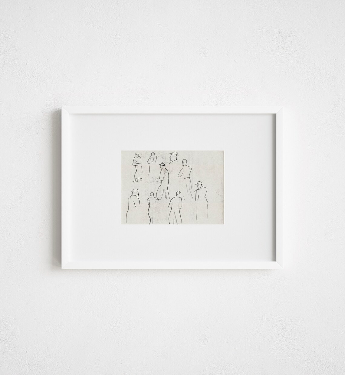 Vintage Black Ink Abstract Line Drawing Art Print - Image 3