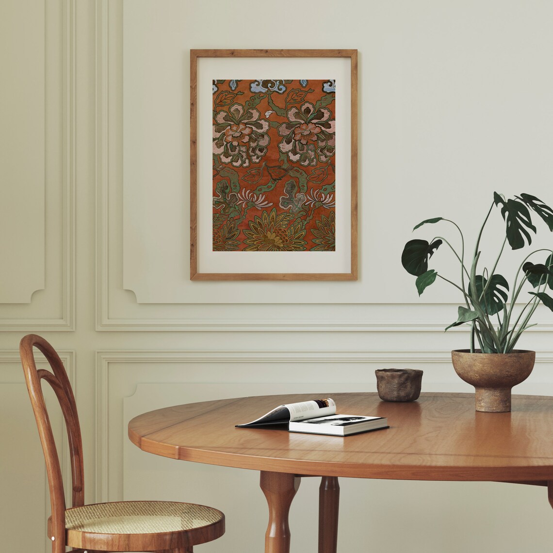 Vintage Floral Pattern Art Print, Warm Tones - Image 5