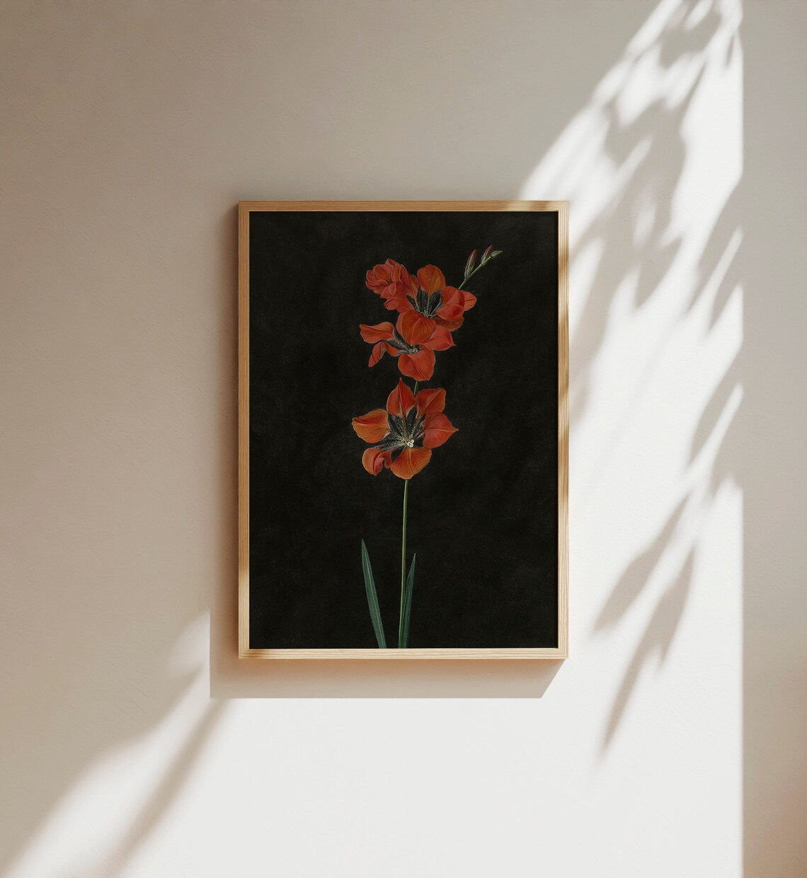Vintage Moody Black Floral Still Life Art Print - Image 5