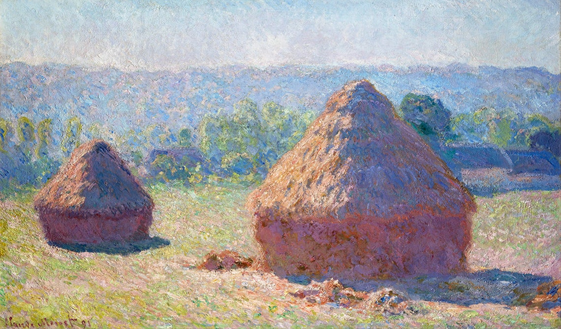 Claude Monet Haystacks at End of Summer 1891 Field Art Poster - Image 2
