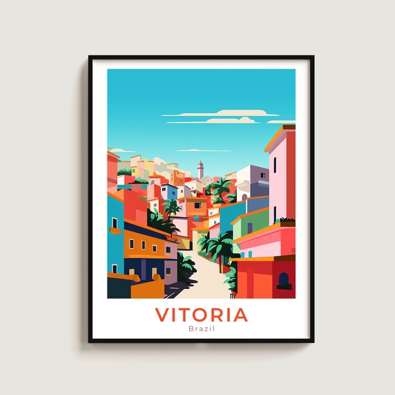 Vitoria Travel Poster Wall Art Gift Brazil Print Home Decor Lovers Hanging