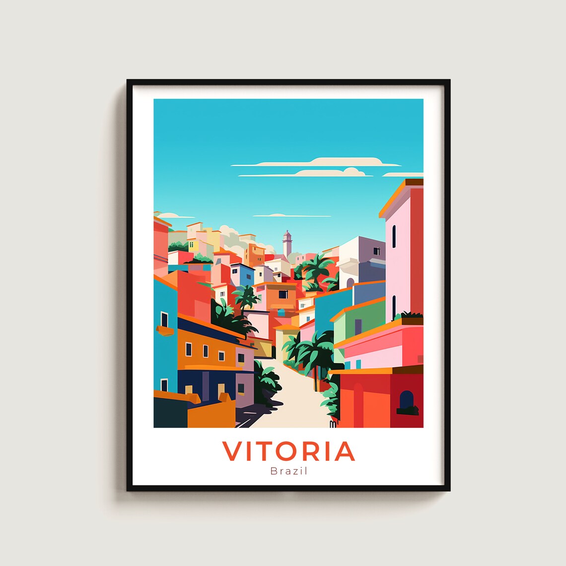 Vitoria Travel Poster Wall Art Gift Brazil Print Home Decor Lovers Hanging