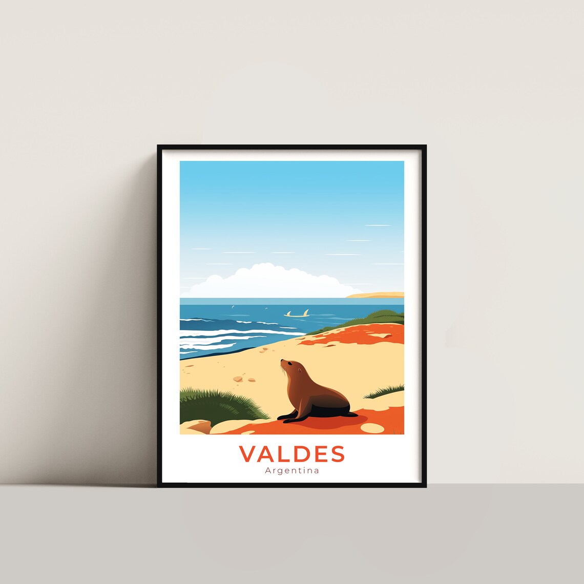 Valdes Travel Poster Wall Art Gift Argentina Print Home Decor Lovers Hanging