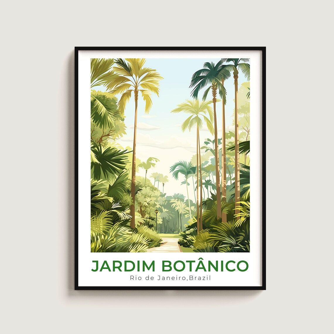 Jardim Botanico Rio de Janeiro Palm Tree Garden Travel Poster