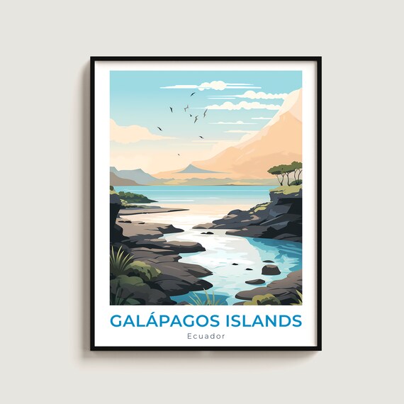 Galapagos Islands Travel Print Wall Art Gift Ecuador Poster Home Decor Lovers Hanging