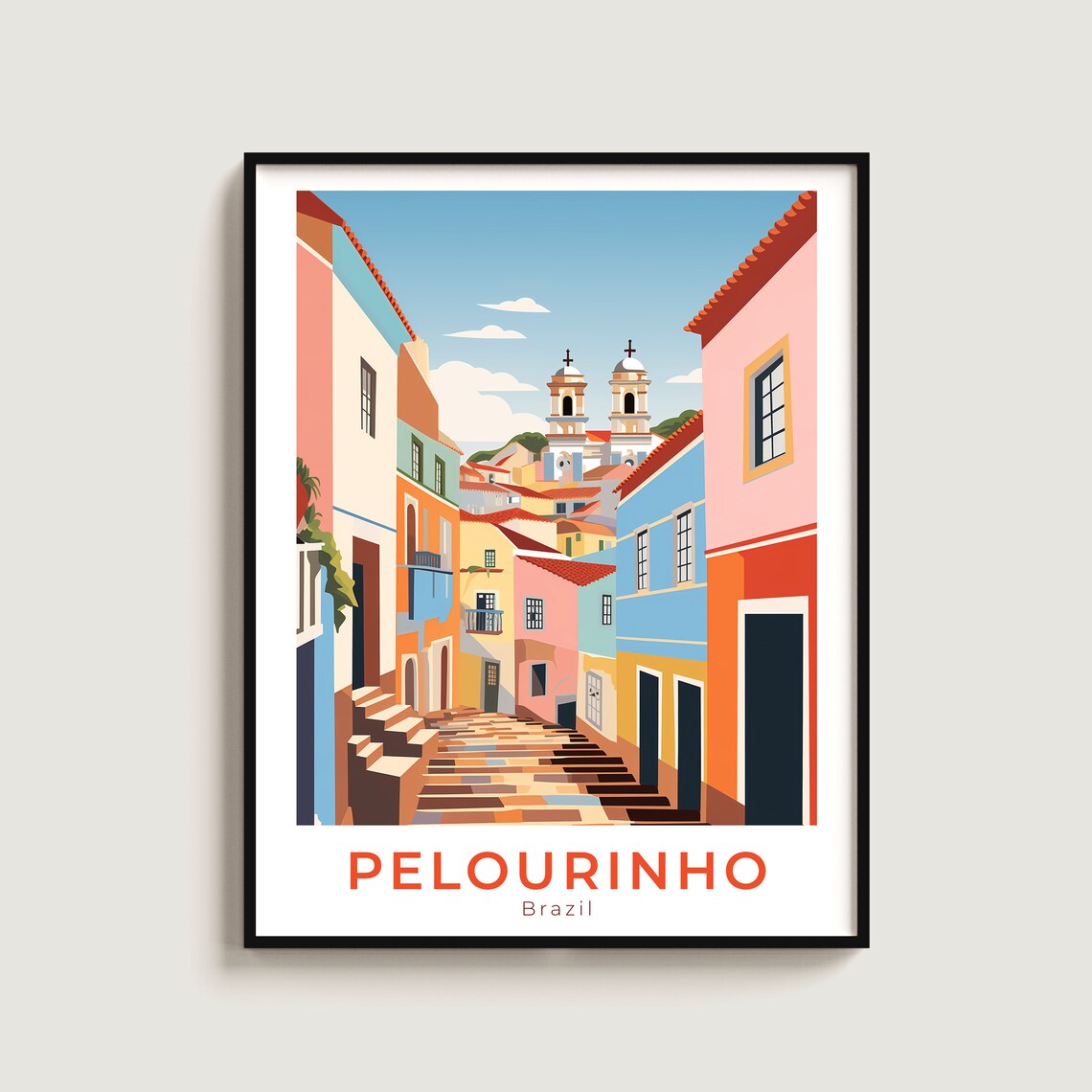 Pelourinho Travel Print Wall Art Gift Brazil Poster Home Decor Lovers Hanging