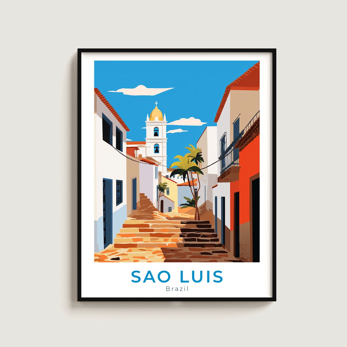 Sao Luis Travel Poster Wall Art Gift Brazil Print Home Decor Lovers Hanging