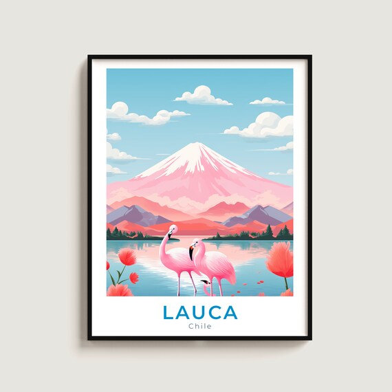 Lauca Travel Poster Wall Art Gift Chile Print Home Decor Lovers Hanging