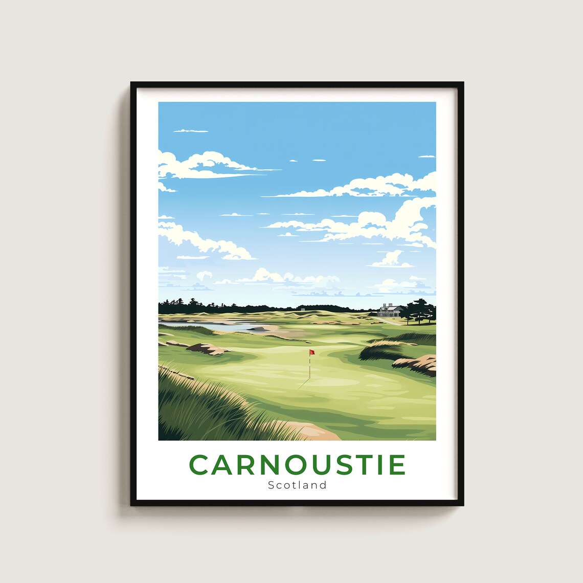 Carnoustie Scotland Championship Golf Links Course Travel Poster