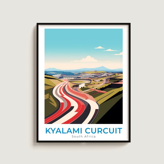 Kyalami Circuit Travel Print Wall Art Gift South Africa Poster Home Decor Lovers Hanging