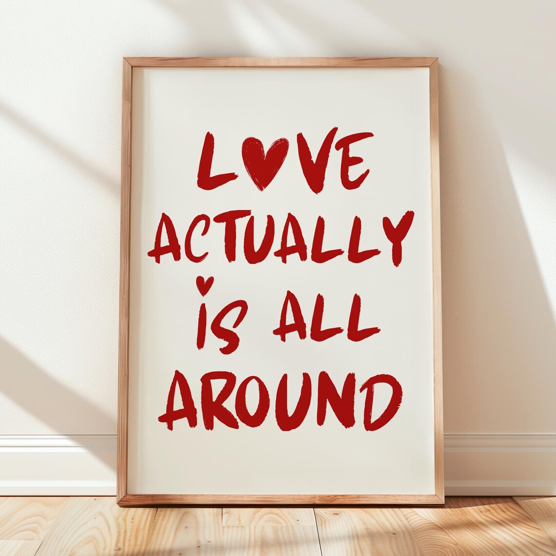 Love Actually Quote, Red Typography Art Print